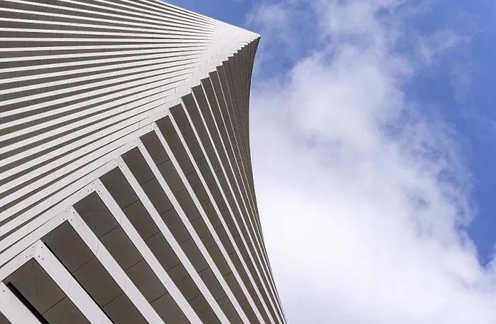 Framed Print : Angular View of Modern Building Facade Print Framed Print : Angular View of Modern Building Facade Print