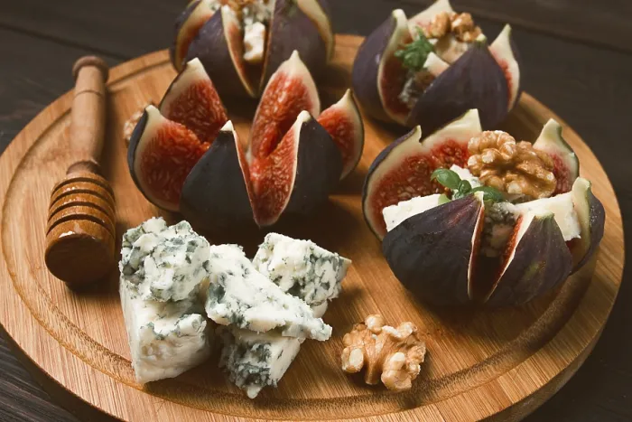 Framed Print : Appetizer Print: Figs with Blue Cheese and Walnut Framed Print : Appetizer Print: Figs with Blue Cheese and Walnut