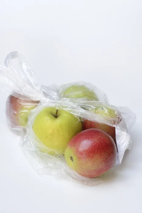 Framed Print : Apple in Plastic Bag Print Framed Print : Apple in Plastic Bag Print