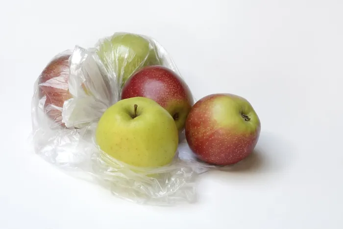 Framed Print : Apple in Plastic Bag Print Framed Print : Apple in Plastic Bag Print