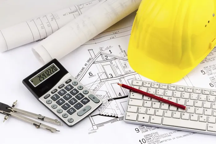 Framed Print : An Architect's Construction Plan Print with Builder's Helmet Framed Print : An Architect's Construction Plan Print with Builder's Helmet