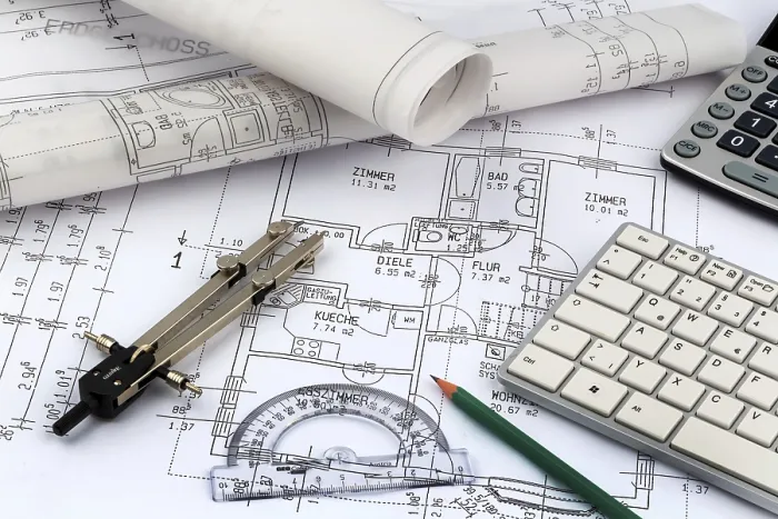 Framed Print : Austria Architect's Plan Print for New Home Construction Framed Print : Austria Architect's Plan Print for New Home Construction