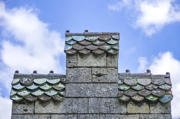 Framed Print : Architectural detail stepped gable with tile roofing print Framed Print : Architectural detail stepped gable with tile roofing print