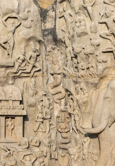 Framed Print : Detail of Arjuna's Penance Print, Mahabalipuram, India Framed Print : Detail of Arjuna's Penance Print, Mahabalipuram, India