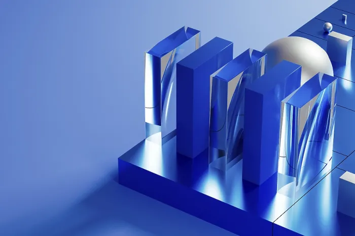 Framed Print : Blue Geometric Forms 3D Print Environment Framed Print : Blue Geometric Forms 3D Print Environment