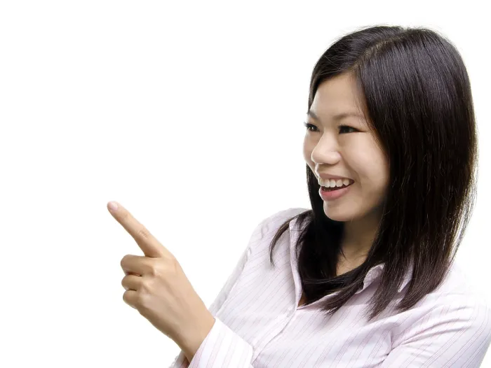 Framed Print : Asian Man Pointing to Empty Space Print Framed Print : Asian Man Pointing to Empty Space Print