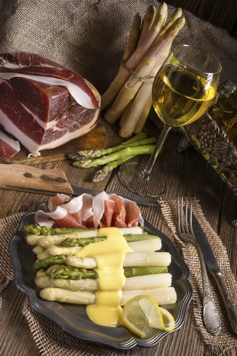 Framed Print : Asparagus with Ham Print