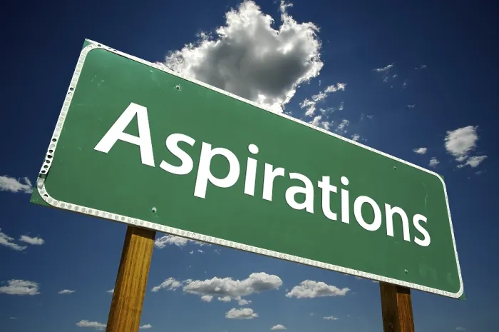 Framed Print : Aspirations Road Sign Print with Dramatic Clouds and Sky Framed Print : Aspirations Road Sign Print with Dramatic Clouds and Sky