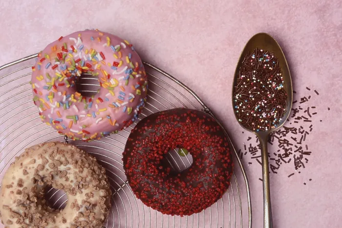 Framed Print : Assorted Donuts Print with Icing and Sugar Sprinkles Framed Print : Assorted Donuts Print with Icing and Sugar Sprinkles
