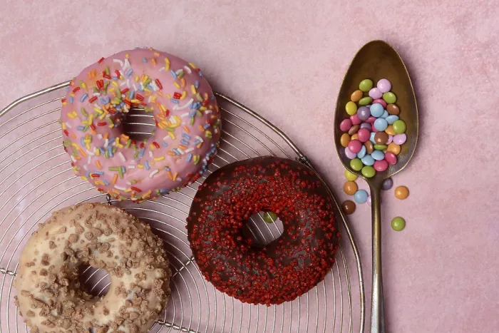 Framed Print : Assorted Donuts Print with Icing and Sugar Sprinkles Framed Print : Assorted Donuts Print with Icing and Sugar Sprinkles
