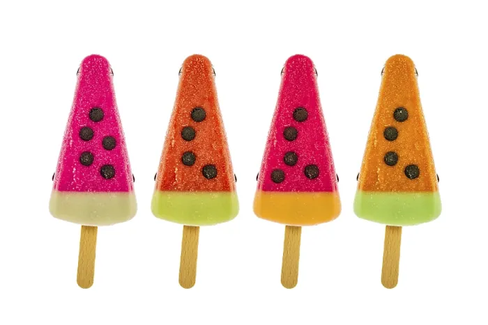 Framed Print : Four Assorted Fruit Popsicles Print