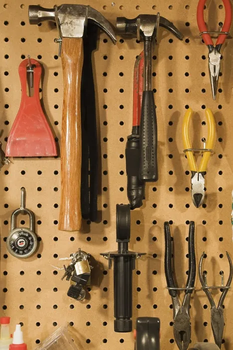 Framed Print : Hand Tools on Pegboard Print, Quebec Workshop Framed Print : Hand Tools on Pegboard Print, Quebec Workshop