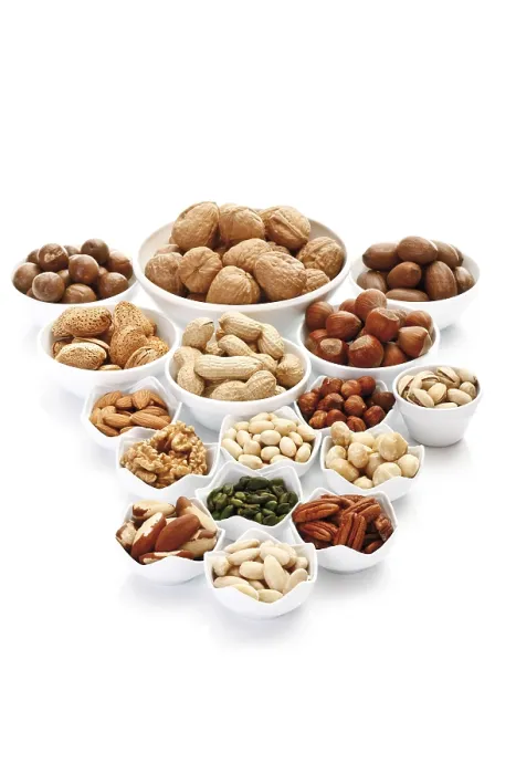 Framed Print : Assorted Nuts in Ceramic Bowls Print Framed Print : Assorted Nuts in Ceramic Bowls Print