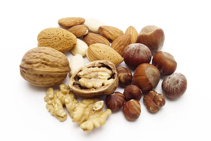 Framed Print : Assorted Nuts Print - Walnuts, Hazelnuts and Almonds