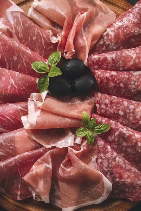 Framed Print : Assortment of Sliced Meats Print Framed Print : Assortment of Sliced Meats Print