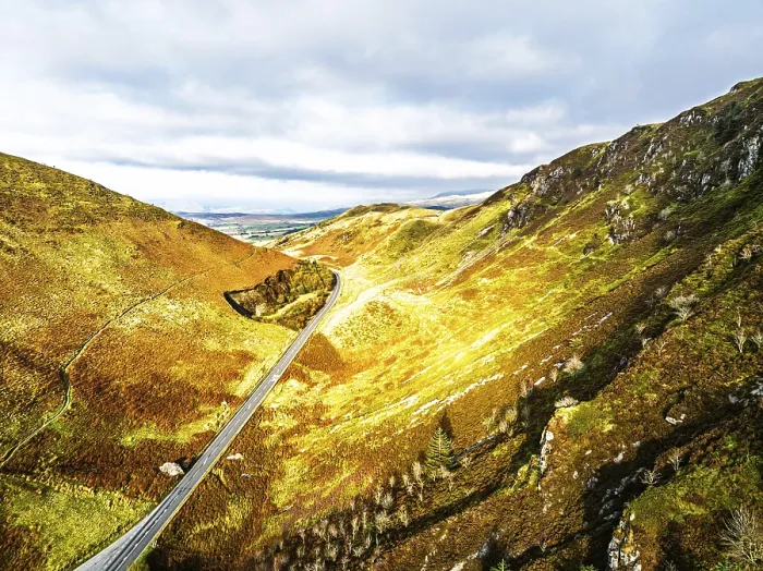 Framed Print : Autumn Colours Over Mach Loop Drone Print, Wales UK Framed Print : Autumn Colours Over Mach Loop Drone Print, Wales UK