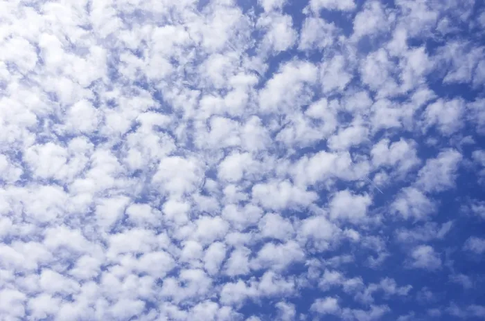 Framed Print : Fleecy Clouds Summer Sky Print