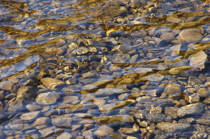 Framed Print : River Stones Print - Smooth Riverbed Landscape Framed Print : River Stones Print - Smooth Riverbed Landscape