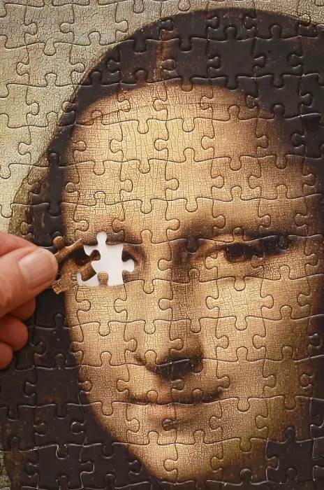 Framed Print : Background of a Mona Lisa Jigsaw Print Framed Print : Background of a Mona Lisa Jigsaw Print