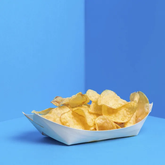 Framed Print : Print of Bag Chips Ready to be Served Framed Print : Print of Bag Chips Ready to be Served