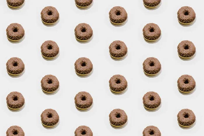 Framed Print : Bakery Pattern with Chocolate Donuts Print Framed Print : Bakery Pattern with Chocolate Donuts Print