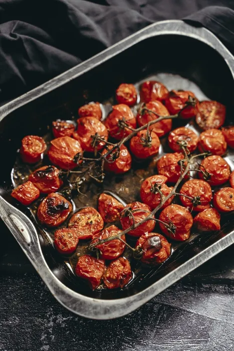 Framed Print : Baking Tray with Roasted Cherry Tomatoes Print Framed Print : Baking Tray with Roasted Cherry Tomatoes Print