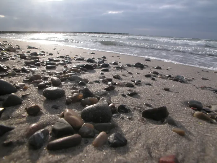 Framed Print : Baltic Sea Beach with Stones Print Framed Print : Baltic Sea Beach with Stones Print