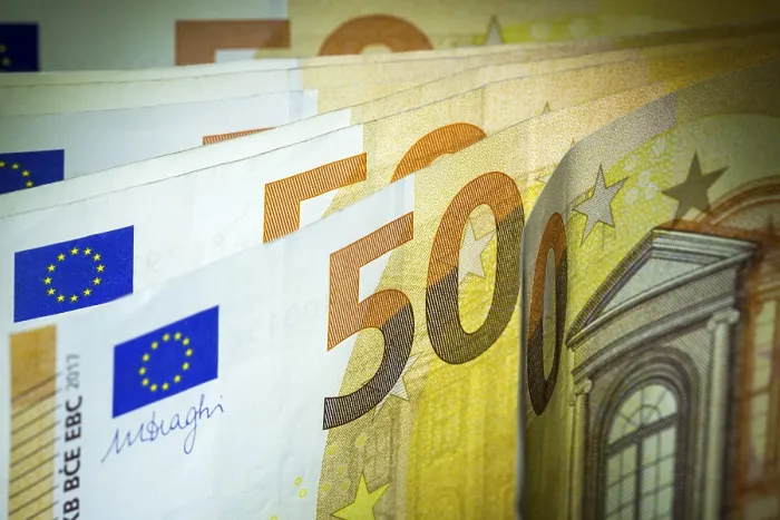Framed Print : 50 Euro Banknotes Print Framed Print : 50 Euro Banknotes Print