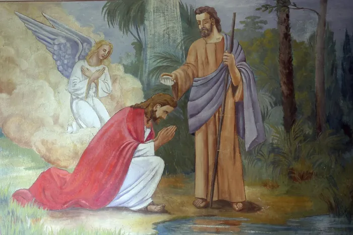 Framed Print : Baptism of the Lord Print by imageBROKER Framed Print : Baptism of the Lord Print by imageBROKER