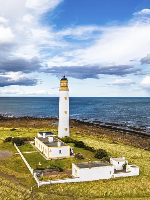Framed Print : Barns Ness Lighthouse Drone Print, Dunbar, East Lothian Framed Print : Barns Ness Lighthouse Drone Print, Dunbar, East Lothian