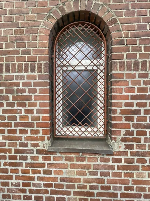 Framed Print : Barred Window in Brick Wall Print Framed Print : Barred Window in Brick Wall Print