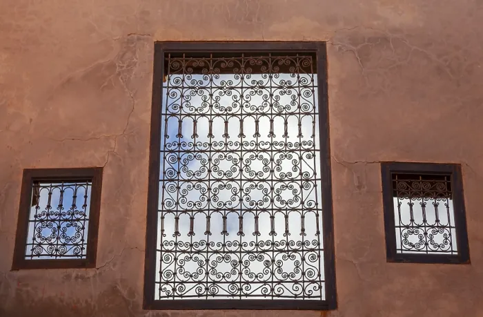 Framed Print : Barred Windows Print, Marrakech Morocco Framed Print : Barred Windows Print, Marrakech Morocco