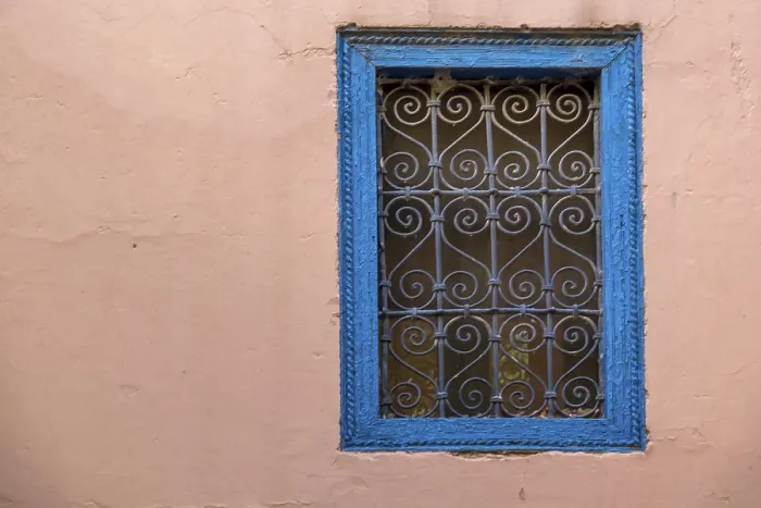 Framed Print : Barred Windows Print, Marrakech Morocco Framed Print : Barred Windows Print, Marrakech Morocco
