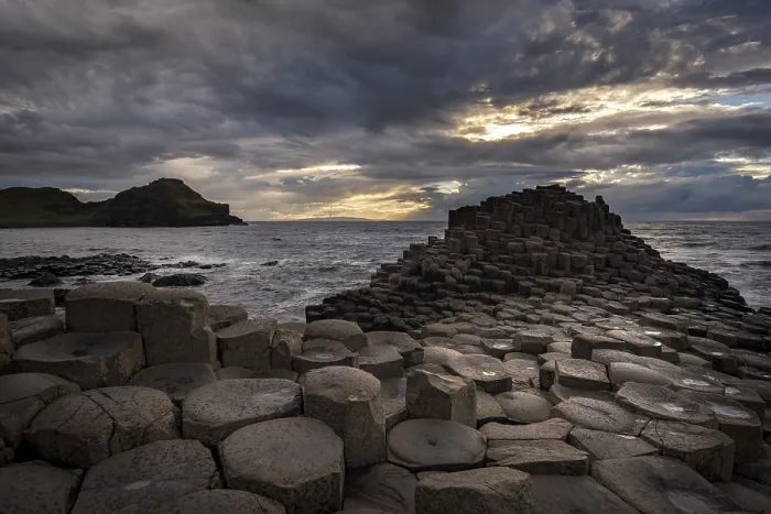 Framed Print : Basalt Columns Print, Giant's Causeway at Sunset Framed Print : Basalt Columns Print, Giant's Causeway at Sunset