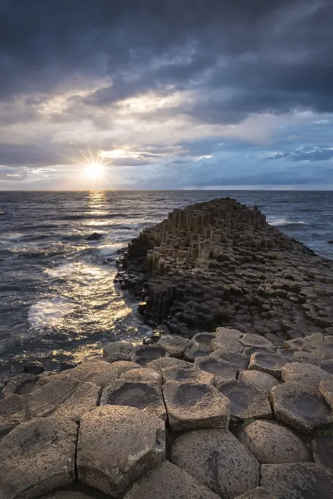Framed Print : Basalt Columns Print, Giant's Causeway at Sunset Framed Print : Basalt Columns Print, Giant's Causeway at Sunset