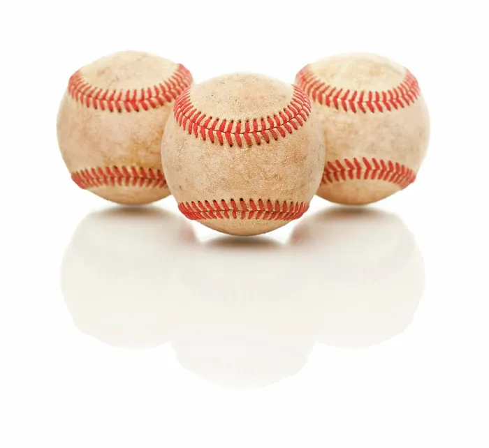 Framed Print : Three Baseballs Isolated Print on White Background Framed Print : Three Baseballs Isolated Print on White Background