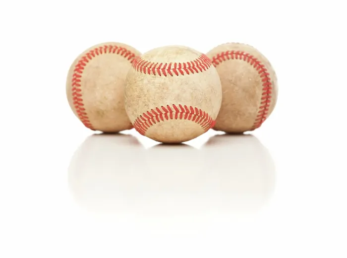 Framed Print : Three Baseballs Print Isolated on White Background Framed Print : Three Baseballs Print Isolated on White Background