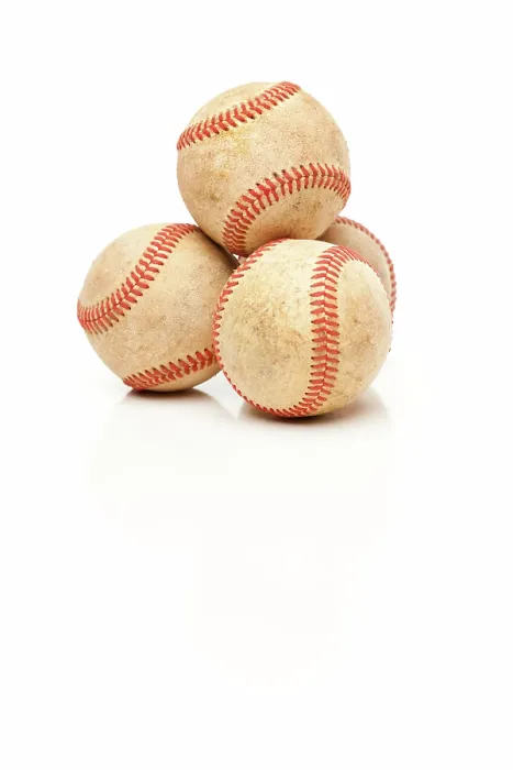 Framed Print : Four Baseballs Isolated on White Print Framed Print : Four Baseballs Isolated on White Print