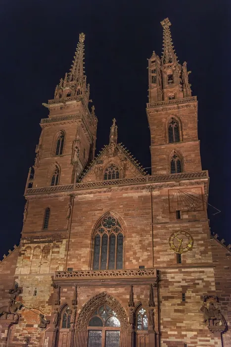 Framed Print : Basel Cathedral at Night Print, Basel Framed Print : Basel Cathedral at Night Print, Basel