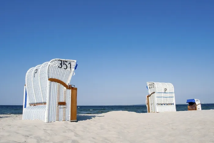 Framed Print : Beach Chairs Print by ImageBROKER Framed Print : Beach Chairs Print by ImageBROKER