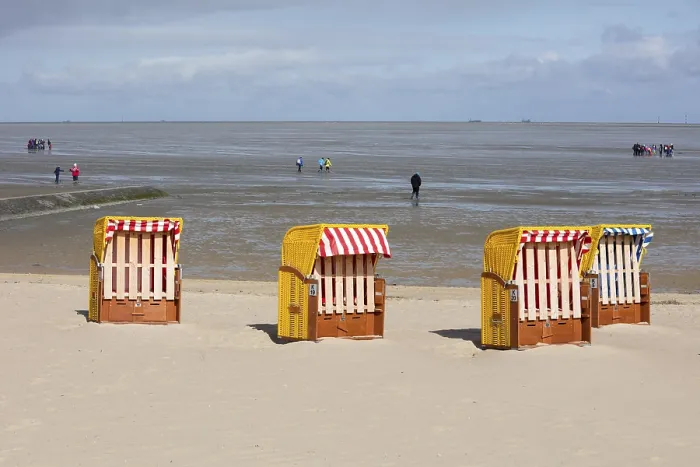 Framed Print : Beach Chairs on Cuxhaven Beach Print Framed Print : Beach Chairs on Cuxhaven Beach Print
