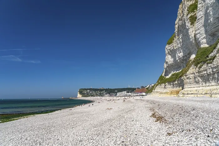 Framed Print : Fecamp Beach and Cliffs Print, Normandy, France Framed Print : Fecamp Beach and Cliffs Print, Normandy, France