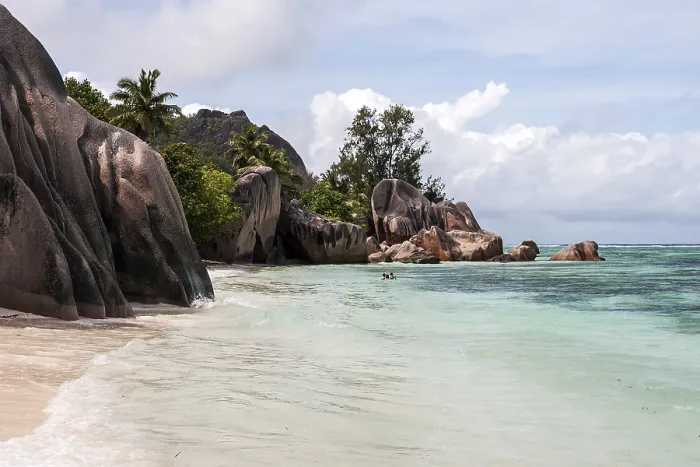 Framed Print : Anse Source d'Argent Beach Granite Rock Print Framed Print : Anse Source d'Argent Beach Granite Rock Print