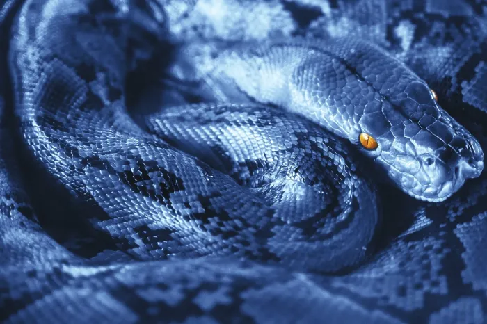 Framed Print : Beautiful Python Print in Bright Blue Color Framed Print : Beautiful Python Print in Bright Blue Color