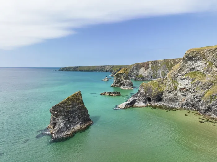 Framed Print : Bedruthan Steps Cliff Print, North Cornwall, England