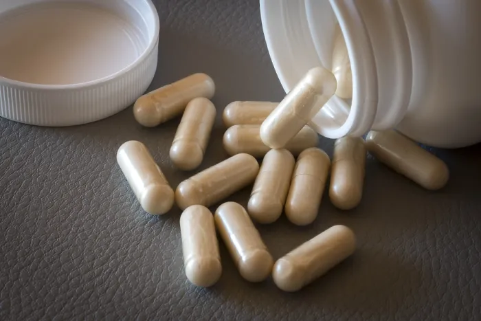 Framed Print : Beige Capsules on Textured Surface Print Framed Print : Beige Capsules on Textured Surface Print