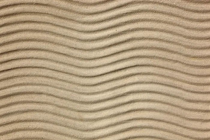 Framed Print : Beige Sand with Uniform Wave Patterns Print