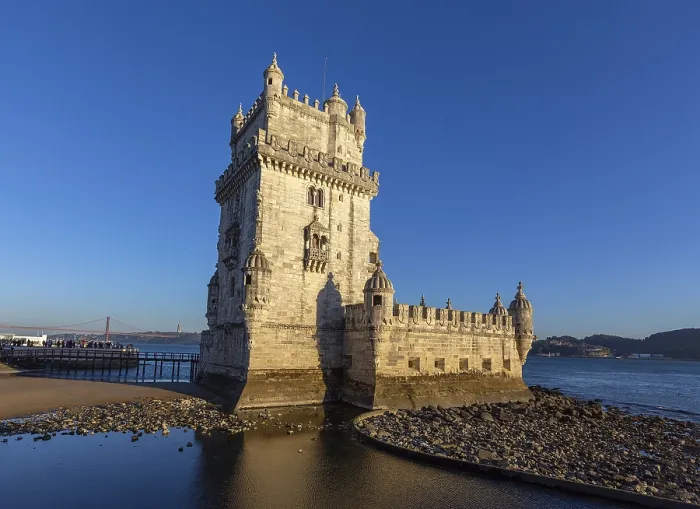 Framed Print : Belem Tower Print at Sunset over Tagus River, Lisbon
