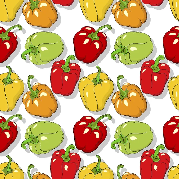 Framed Print : Bell Pepper Print Repeating Pattern Framed Print : Bell Pepper Print Repeating Pattern