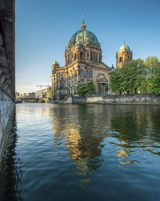 Framed Print : The Berlin Cathedral Reflected in the Spree, Print Framed Print : The Berlin Cathedral Reflected in the Spree, Print